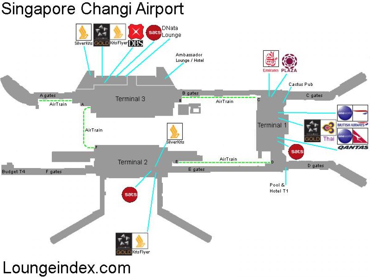 mapa do aeroporto de Cingapura