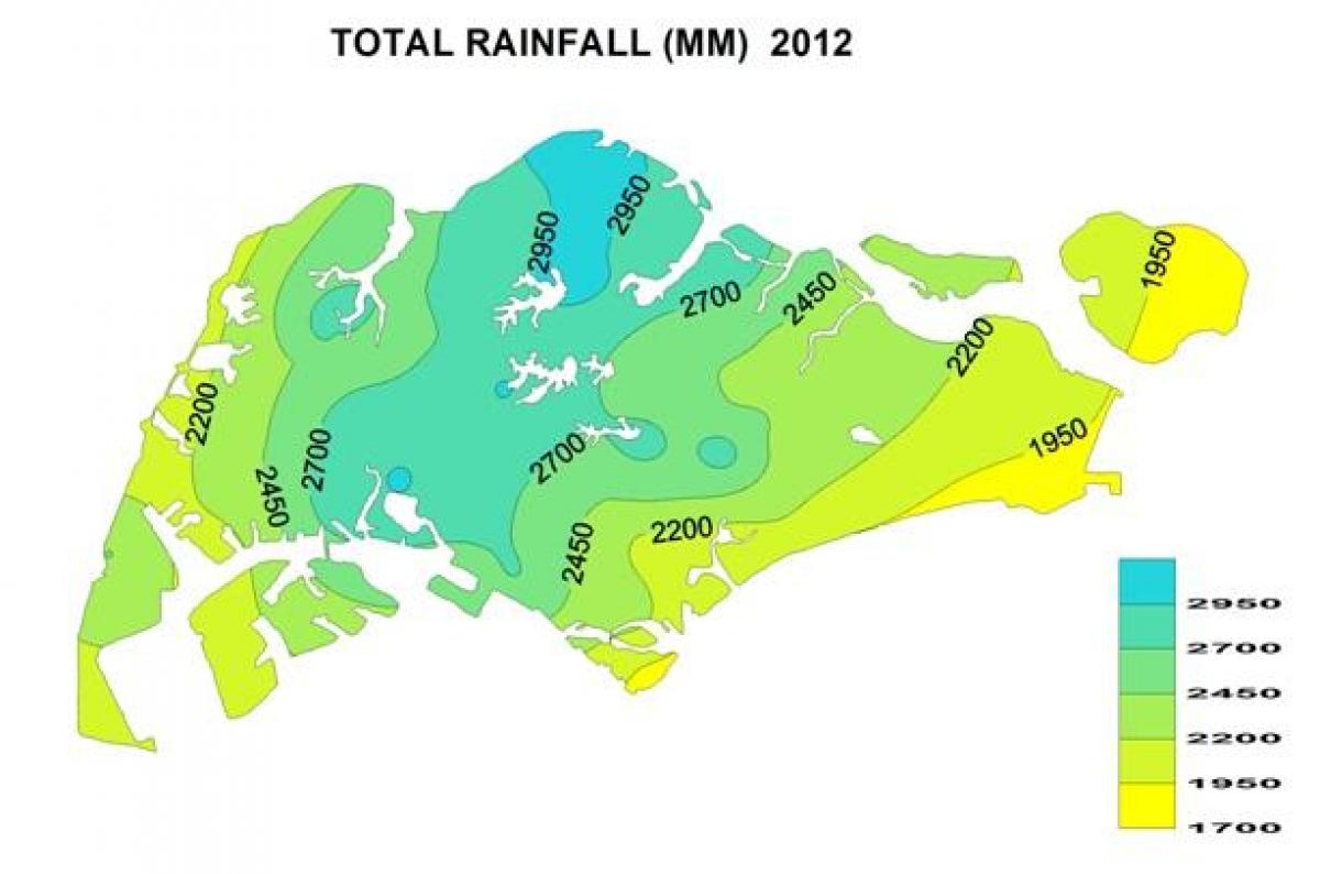 Singapura chuva mapa