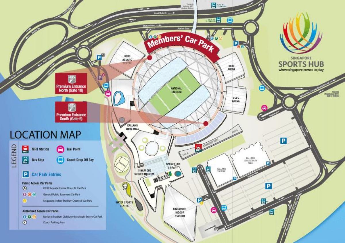 estádio mrt mapa de Cingapura