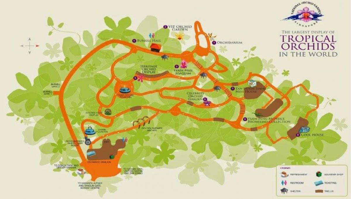 Singapore botanic gardens mapa