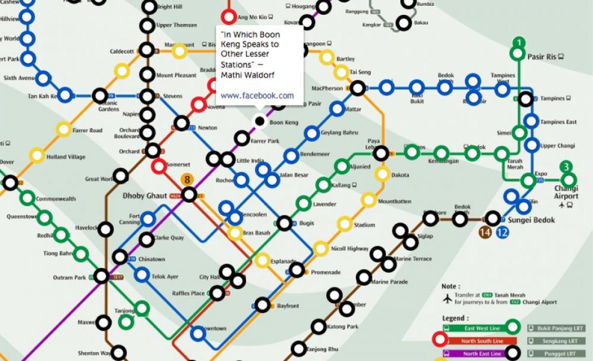 mrt trem mapa de Cingapura
