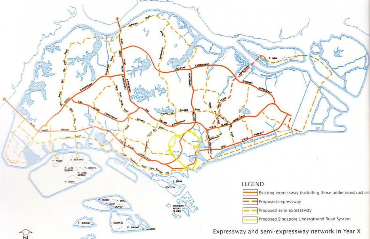 Singapura rodovia mapa