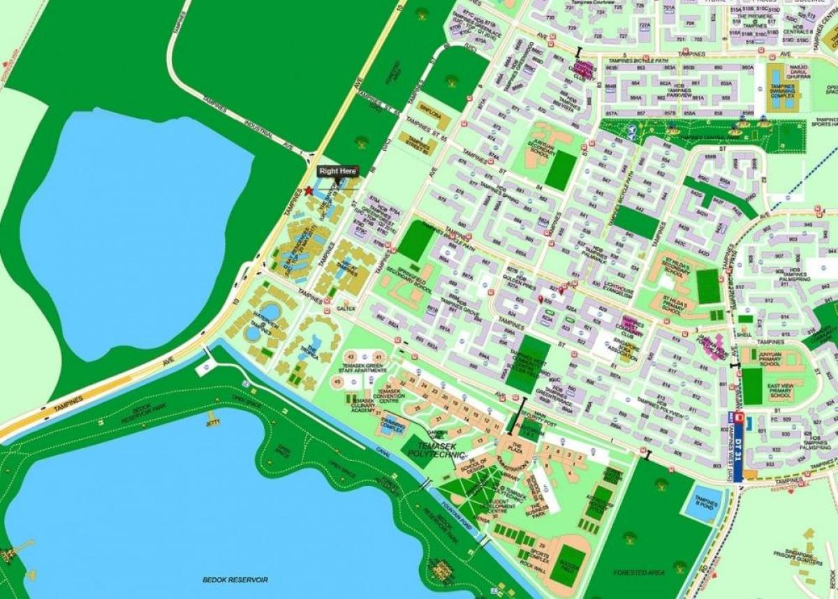 mapa do tampines Singapura