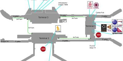 Mapa do aeroporto de Cingapura