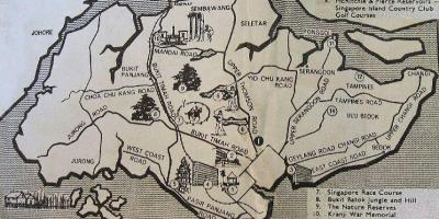 Velho mapa de Cingapura