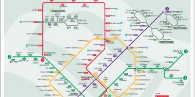 Lrt rota o mapa de Cingapura