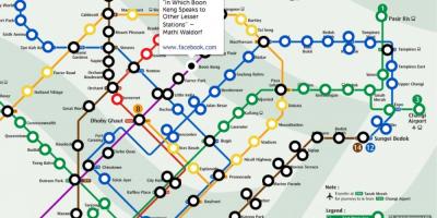 Mrt trem mapa de Cingapura