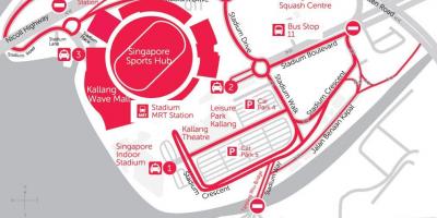 Mapa de Cingapura centro desportivo