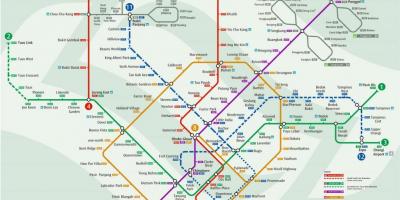 Mapa da estação de mrt (metro de Cingapura