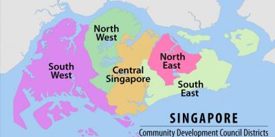 Mapa de Cingapura região