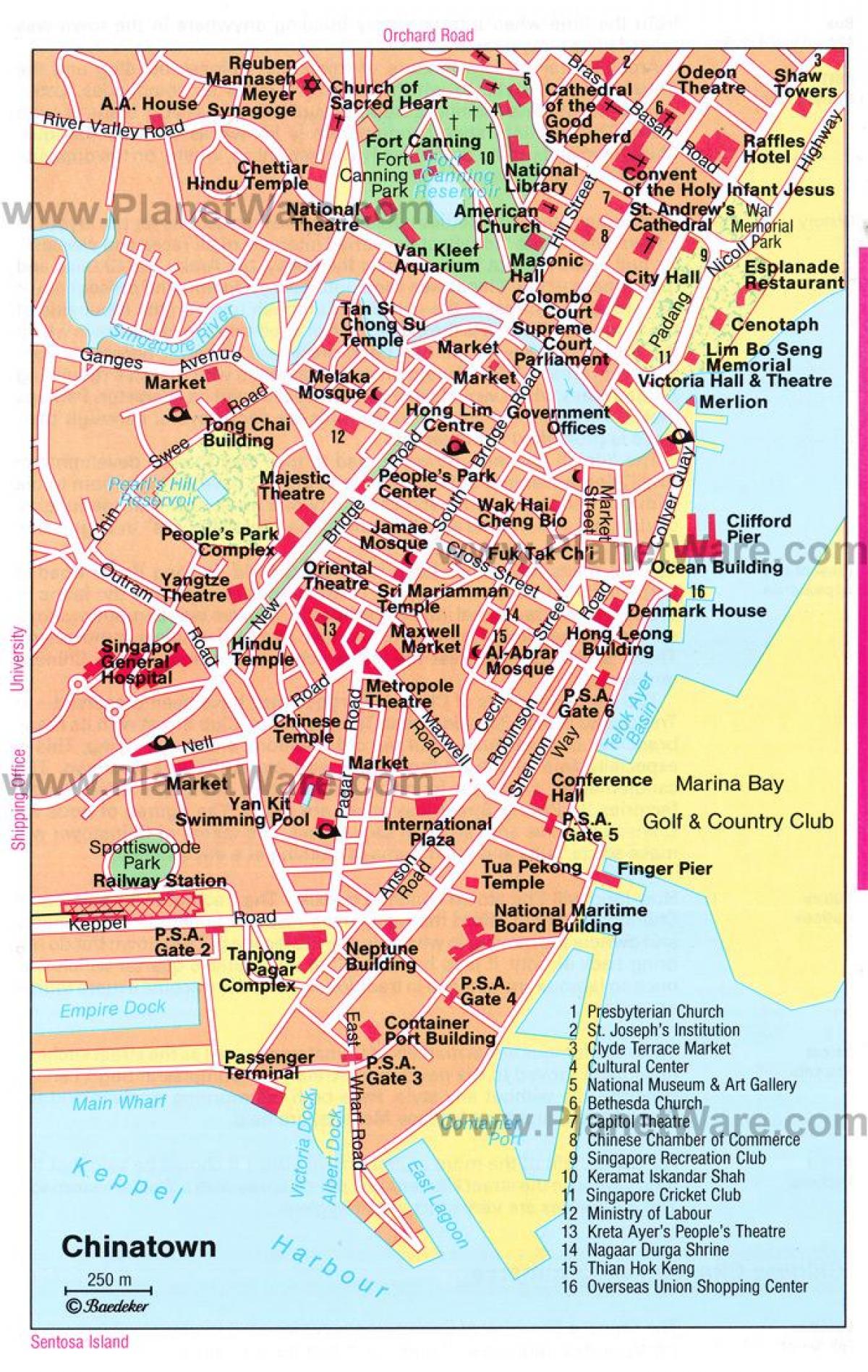 chinatown em Singapura mapa