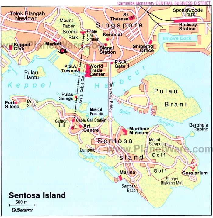 mapa de Cingapura atrações