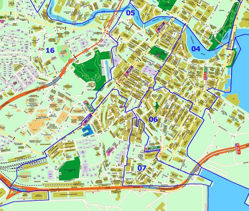 Singapore street mapa de directório