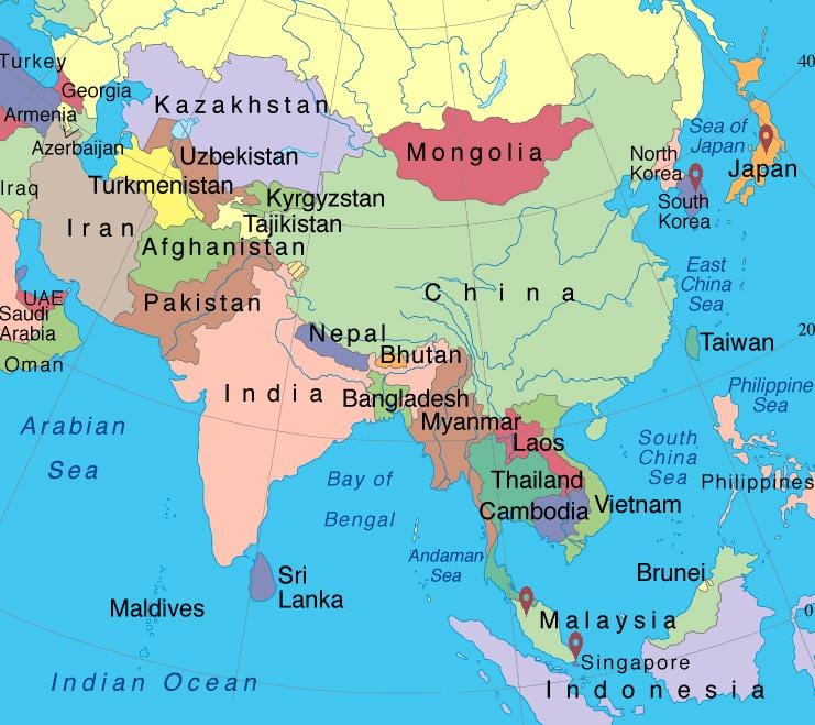 Singapura, ásia mapa