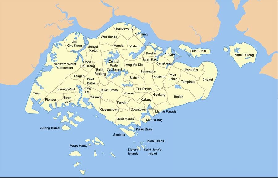 mapa de Cingapura país