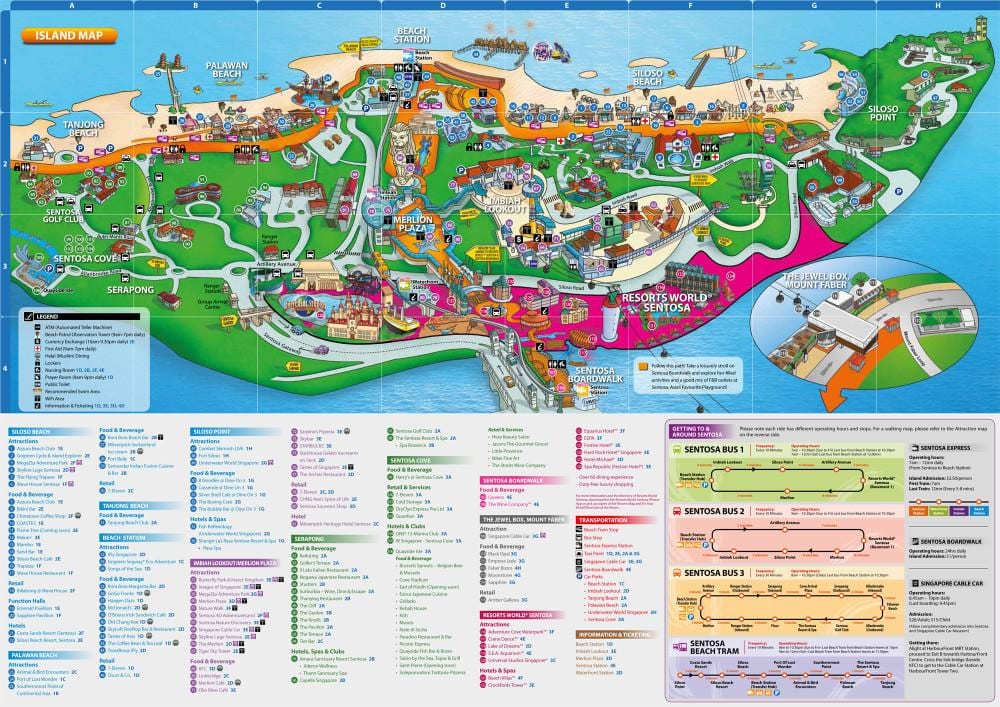 sentosa mapa de atrações