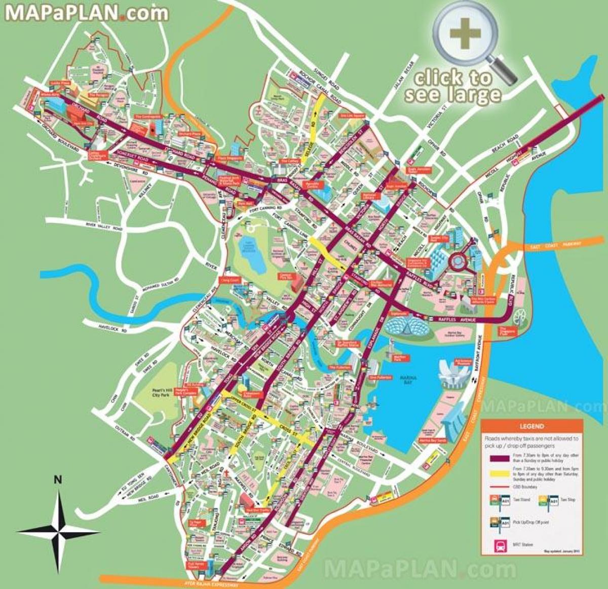 mapa de Cingapura cidade