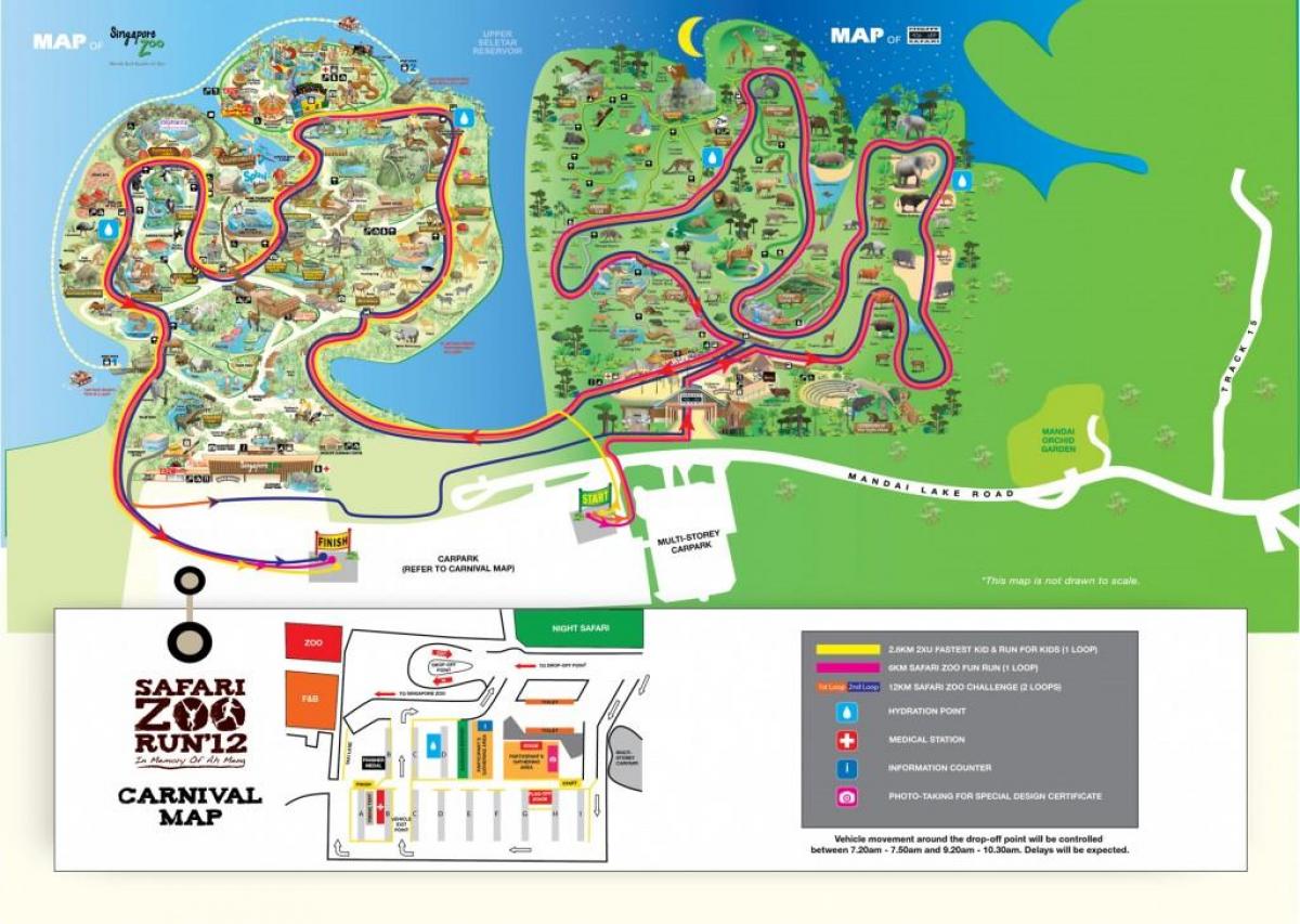 mapa do jardim zoológico de Cingapura
