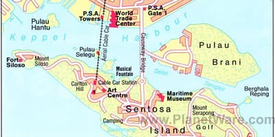 Mapa de Cingapura atrações