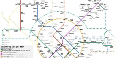 Singapura sistema mrt mapa