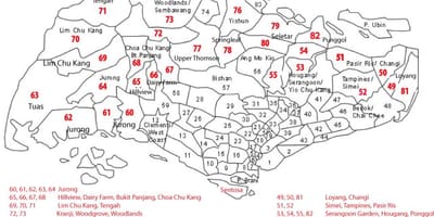 Singapura código postal mapa