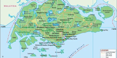 Singapura localização no mapa